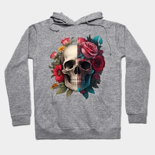 Two face floral skull Hoodie